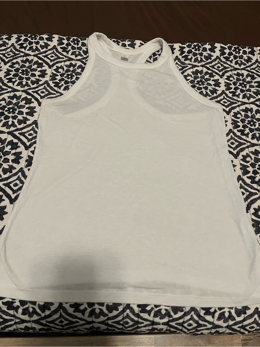 Old Navy White Ribbed Halter Tank